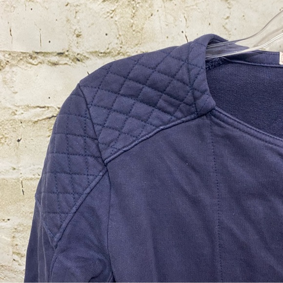 Gap Blue Cotton Quilted Zipper Moto Jacket - Picture 2 of 6